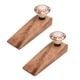 2 Pieces Pink Wheel Flower Ceramic Wooden Door Stopper